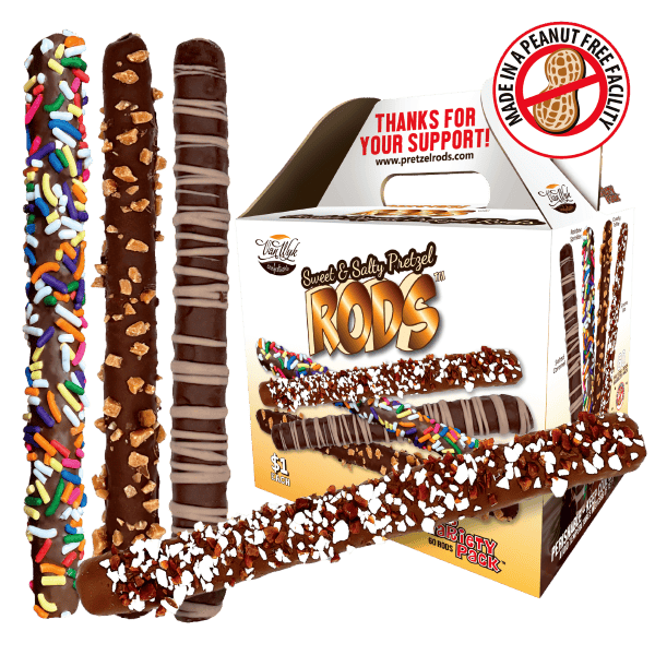 $1 Chocolate Pretzel Rods fundraiser