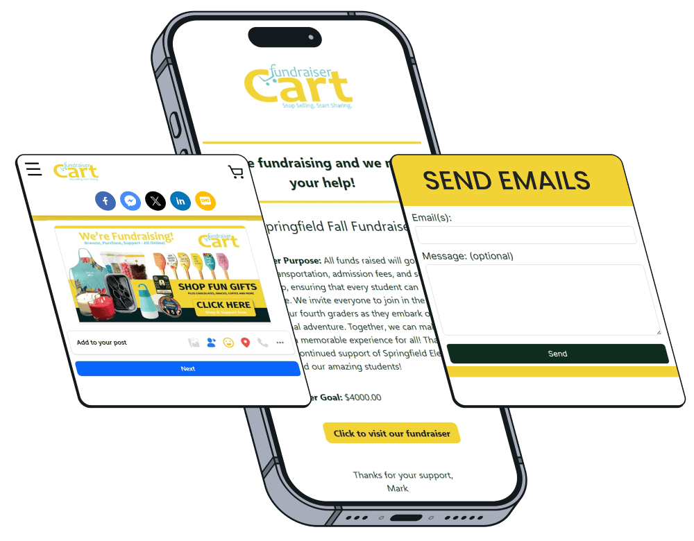 Easy online fundraising share