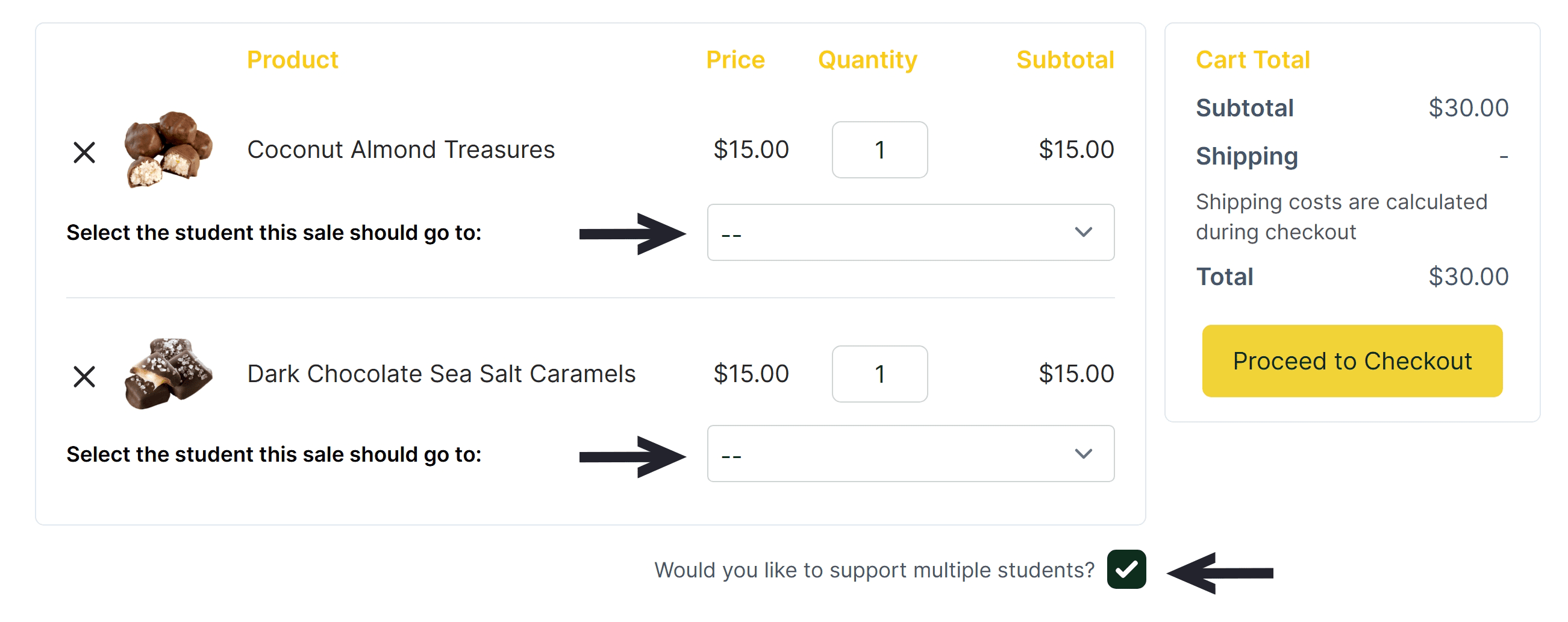 Multiple Student Selection