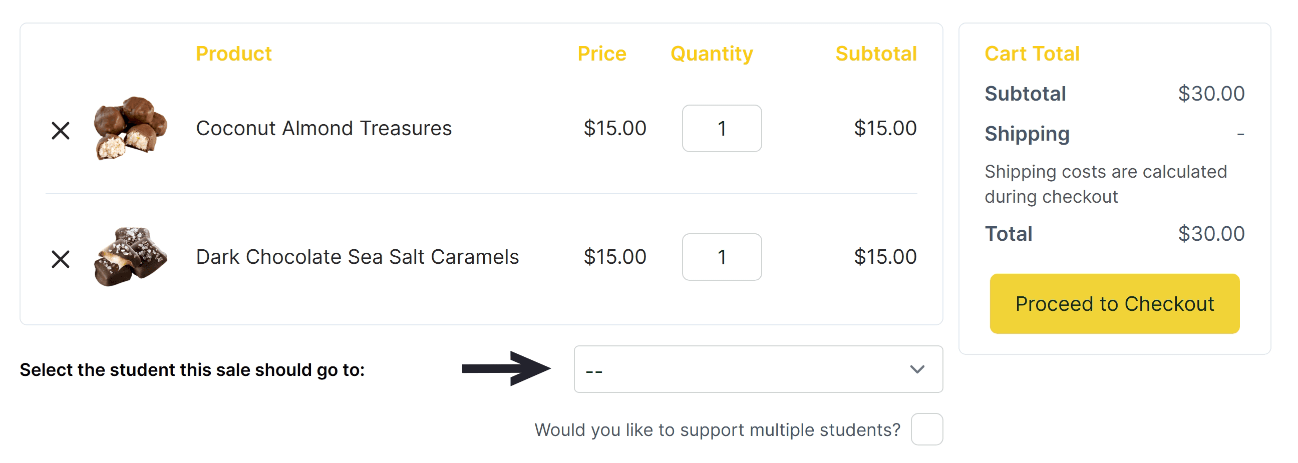 Single Student Selection